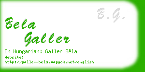 bela galler business card